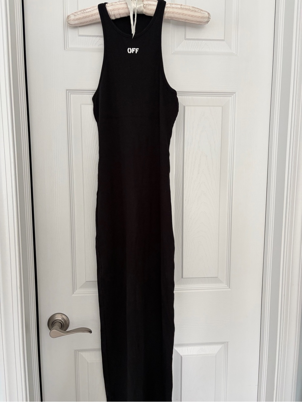 Off-White Black Ribbed Racerback Dress - Picture 2 of 16